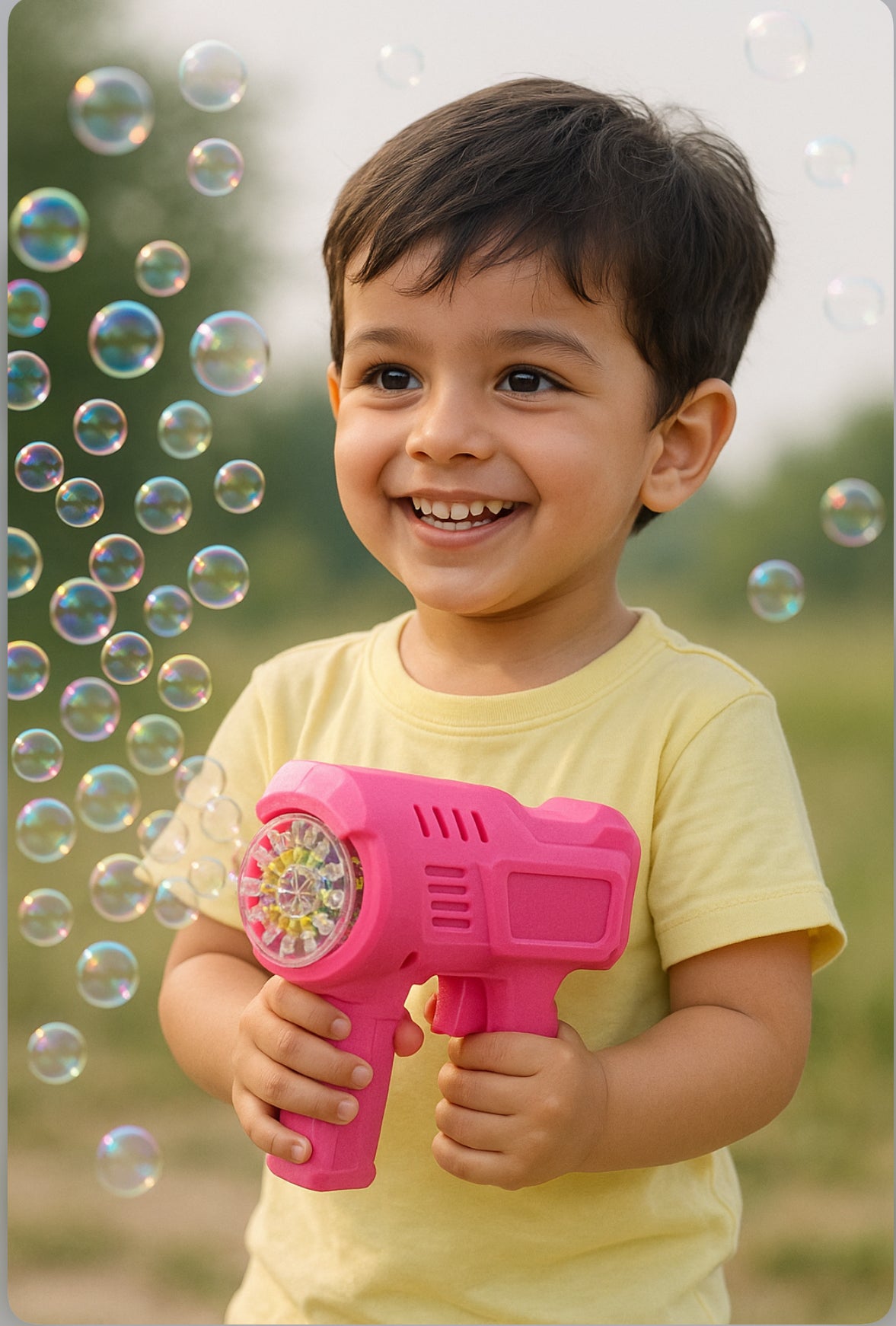 Electric Bubble Gun Toy for Kids – Bubble Machine with Music & LED Lights | Automatic Unlimited Bubble Blower for Outdoor Fun – Age 3+