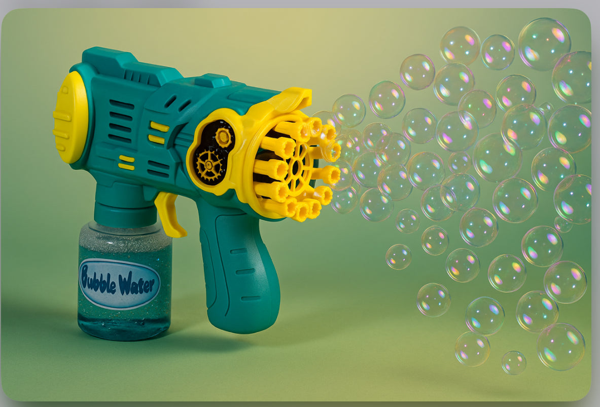 Bubblitz 12-Hole Bubble Gun for Kids – High Output Bubble Blower with Lights | Automatic Electric Bubble Machine Toy – 3+ Years |