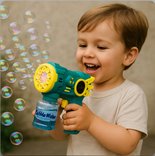 Bubblitz 12-Hole Bubble Gun for Kids – High Output Bubble Blower with Lights | Automatic Electric Bubble Machine Toy – 3+ Years |