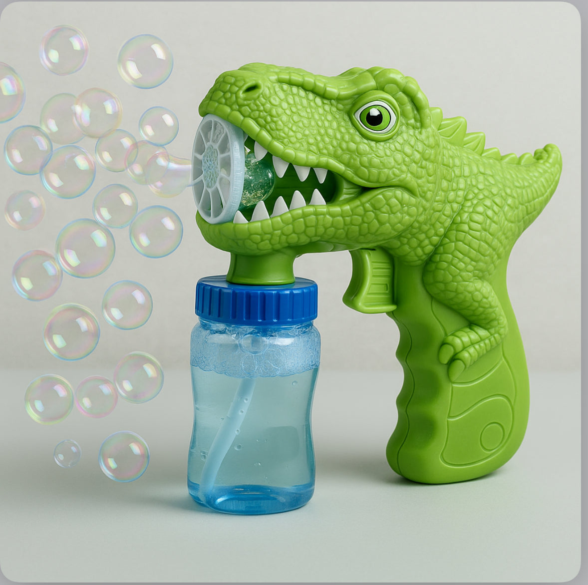 Dinosaur Bubble Gun for Kids – Electric Bubble Blower Toy with Lights & Music | T-Rex Bubble Machine for Boys & Girls – Blows Lots of Bubbles – Age 3+