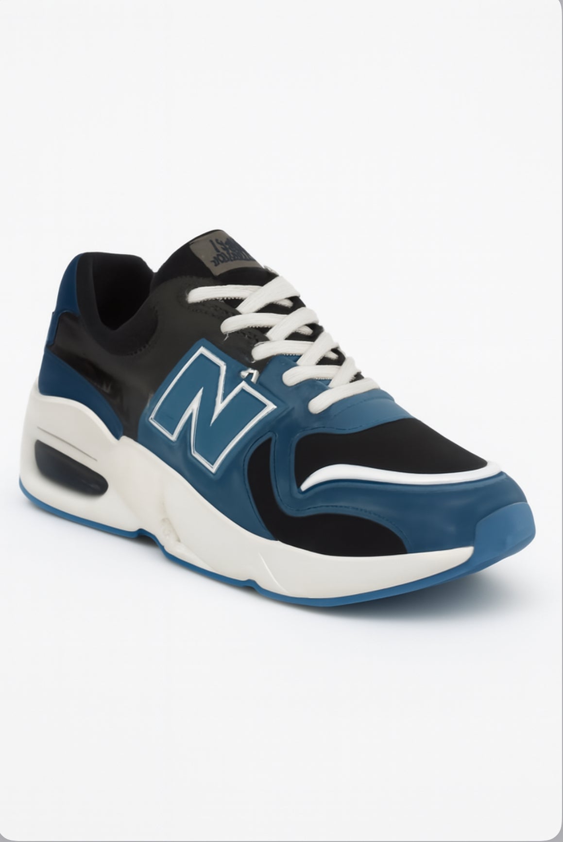 Women's Blue & Black Chunky Sneakers – Sporty Streetwear Running Shoes with Cushioned Sole